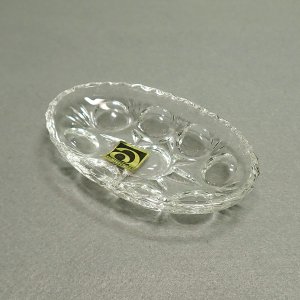 レトロポップ プレスガラス オーバル型 豆皿 クリア