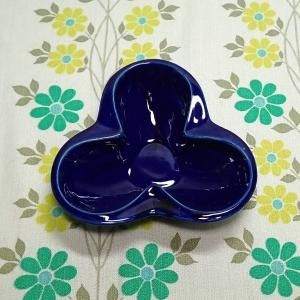 ビンテージ 陶器製 アシュトレイ ミニ灰皿 コバルトブルー