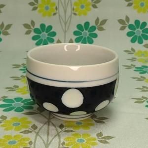 昭和レトロ 陶器製 水玉柄 湯呑み
