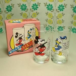 昭和レトロ キリンレモン ミッキー&ドナルド グラス 2個セット