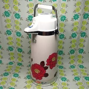 レトロポップ 薔薇花柄 プッシュ式魔法瓶ポット ローゼット