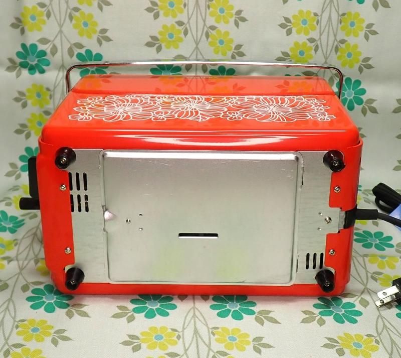 レトロポップ 東芝 ポップアップトースター レッド 花柄 - USA& レトロポップ 東芝 ポップアップトースター レッド 花柄 - USA&