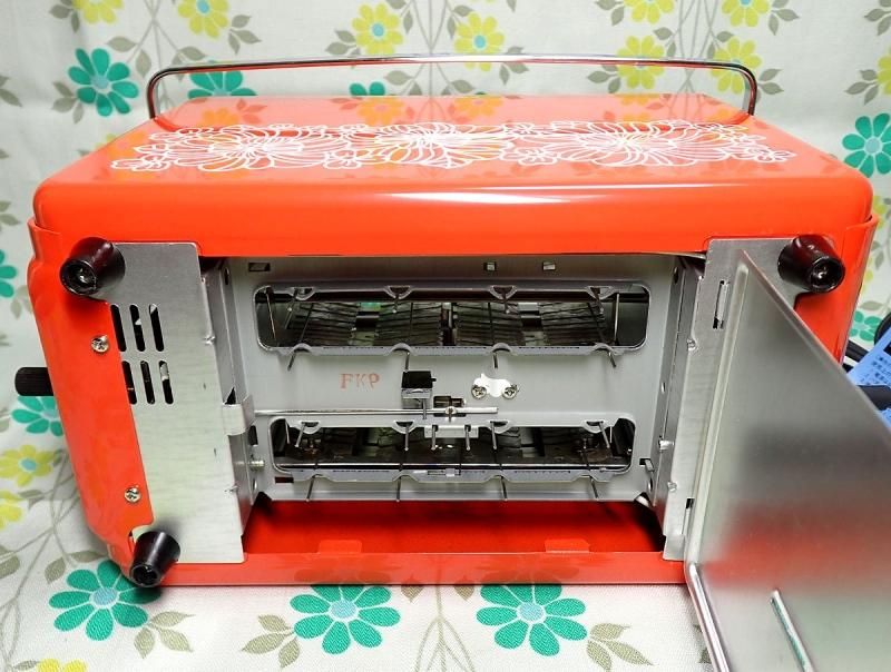 レトロポップ 東芝 ポップアップトースター レッド 花柄 - USA& レトロポップ 東芝 ポップアップトースター レッド 花柄 - USA&