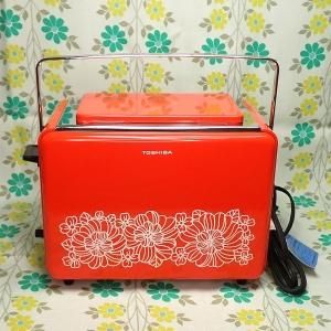 レトロポップ 東芝 ポップアップトースター レッド 花柄