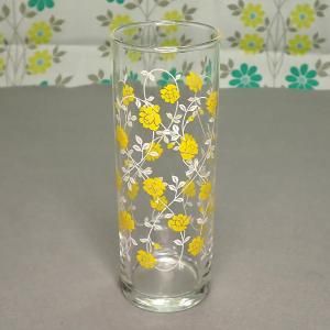 レトロポップ イエロー薔薇花柄 ゾンビーグラス タンブラー