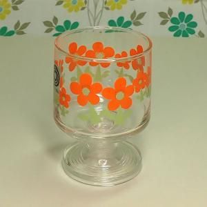 レトロポップ 花柄 足付きグラス ステムタンブラー バロス