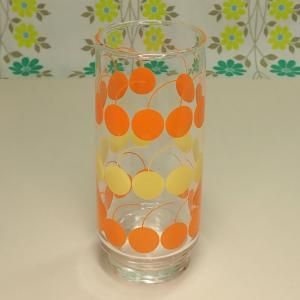 レトロポップ チェリー柄 ロンググラス