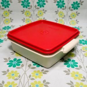 オールドタッパーウェア カルテット用 ランチケース (レッド×ベージュ)