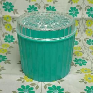 レトロプラスチック ダイヤポット フタ付き容器(大) グリーン
