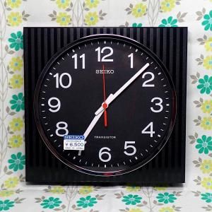 昭和レトロ SEIKO アナログ掛時計 角型 TA571 黒