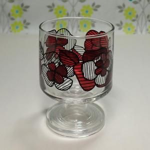 レトロポップ 花柄 足付きグラス ステムタンブラー