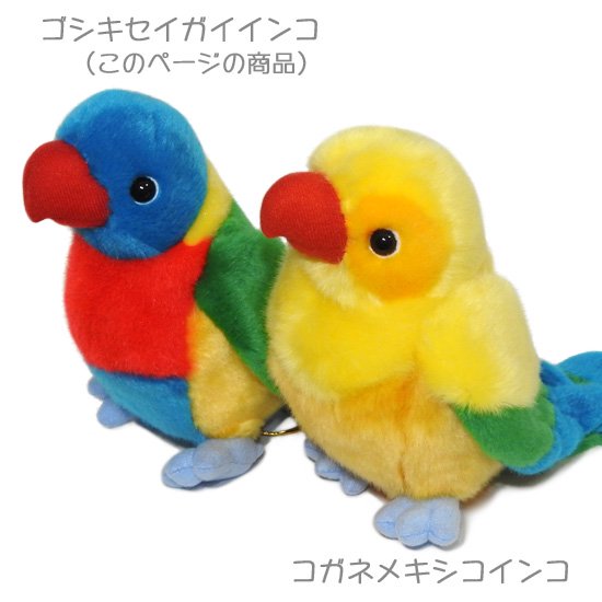 ゴシキセイガイインコ スタンプ ぽんぽんぬいぐるみ セット - 鳥雑貨