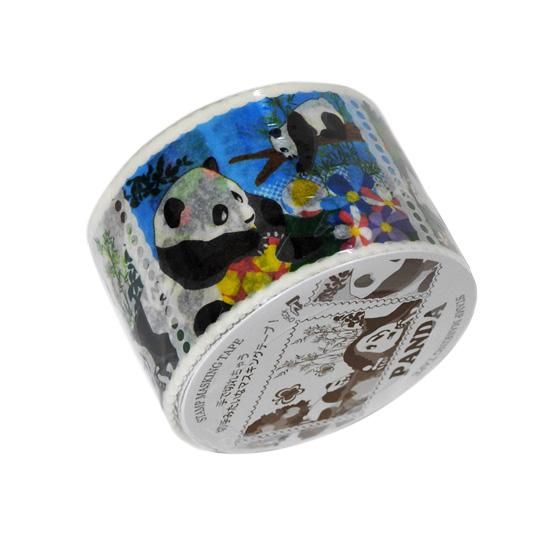 巻売 528★ 海外 マスキングテープ マステ PET 動物 パンダ 銀ホロ 巻売 528☆ 海外 マスキングテープ マステ PET 動物 パンダ 銀