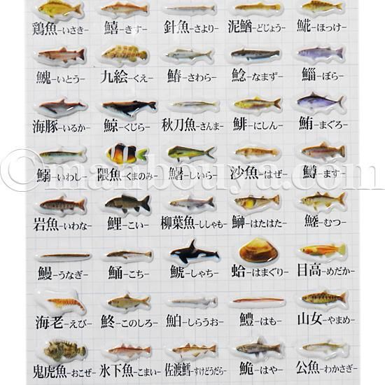 シール 海洋生物 魚 図鑑 大全シリーズ ザ アクセス お魚漢字 プチシール 海の雑貨 水族館グッズ 動物ぬいぐるみ通販ショップ まんぼう屋ドットコム