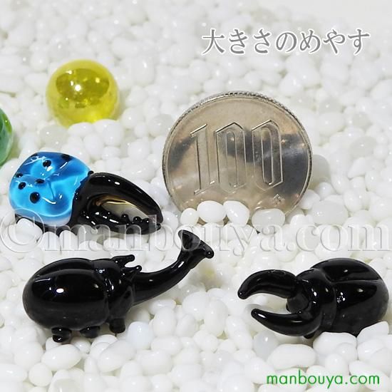 昆虫 クワガタムシ 雑貨 ガラス細工 ミニチュア グラススクエア プチ