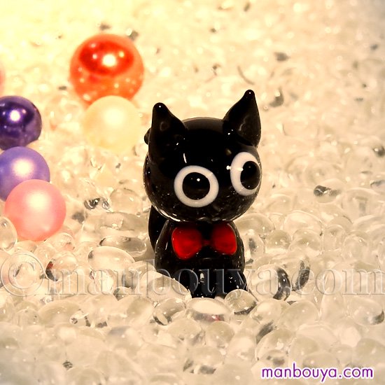 猫 ミニチュア ガラス細工 ハロウィン 飾り グラススクエア プチ