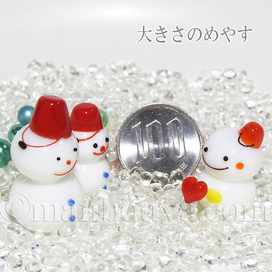 雪だるま ミニチュア ガラス細工 クリスマス 飾り グラススクエア ゆき