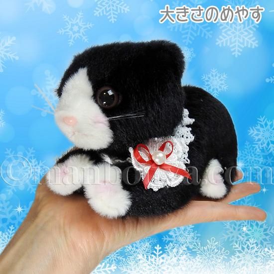 猫 ぬいぐるみ クリスマス プレゼント たけのこ Takenoko シャトン ノワール 黒 サンタ帽子 16cm 海の雑貨 水族館グッズ 動物 ぬいぐるみ通販ショップ まんぼう屋ドットコム