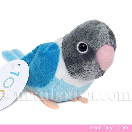 インコ ぬいぐるみ 小鳥 雑貨 TST 101 ボタンインコ ブルー 16cm - 海