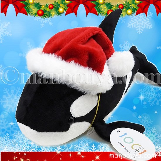 シャチのぬいぐるみ クリスマス プレゼント 水族館 TST 101シリーズ  オルカ Sサイズ 35cm サンタ帽子