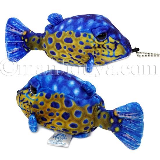 魚 ふぐ ぬいぐるみ さかなクン TST太洋産業貿易 おさかなぬいぐるみ ハコフグ マスコット オス 13cm -  海の雑貨・水族館グッズ・動物ぬいぐるみ通販ショップ まんぼう屋ドットコム