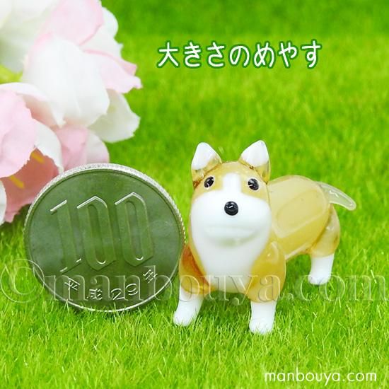 犬 コーギー グッズ 雑貨 ミニチュア ガラス細工 グラススクエア