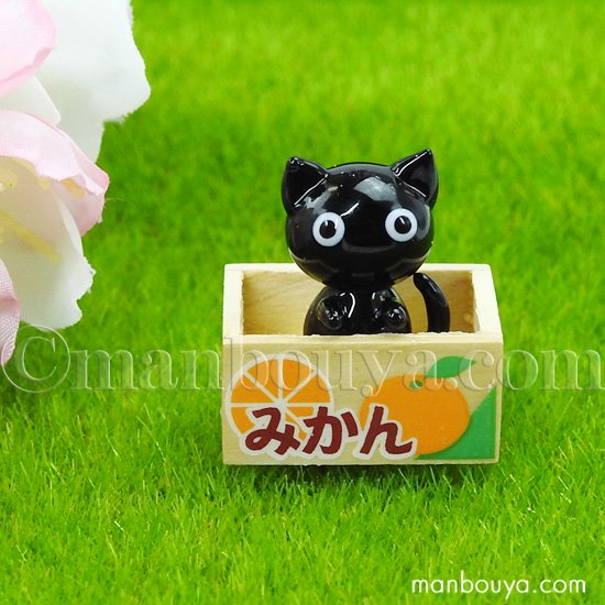 黒猫 ミニチュア ガラス細工 ネコ 雑貨 置物 動物 飾りフォーカート 