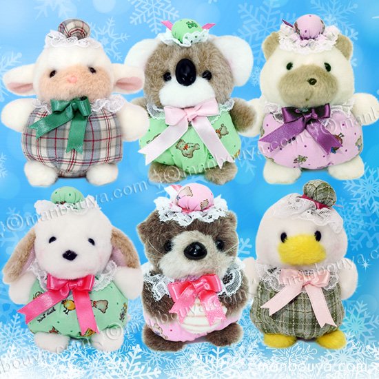 クリスマス たけのこ レトロ ぬいぐるみ セット 動物 TAKENOKO JOYFUL MATES プチぶらんでーと ボールチェーン 6種  サンタボックス - 海の雑貨・水族館グッズ・動物ぬいぐるみ通販ショップ まんぼう屋ドットコム