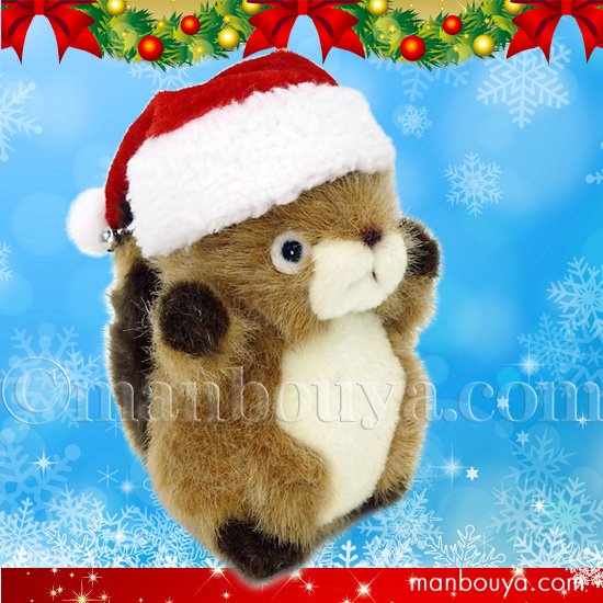 クリスマスプレゼント ぬいぐるみ リス たけのこ TAKENOKO プチプチらんど 森のなかま りす 10cm サンタ帽子