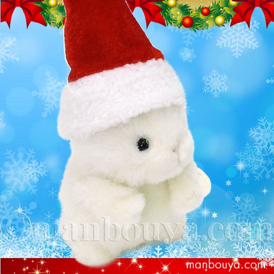 クリスマスプレゼント ぬいぐるみ うさぎ たけのこ Takenoko プチプチらんど 森のなかま ウサギ 白 13cm サンタ帽子 海の雑貨 水族館グッズ 動物ぬいぐるみ通販ショップ まんぼう屋ドットコム