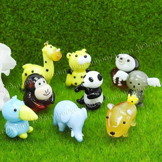 がっさん　ミニチュア　置物 動物園 おみやげ チーター グッズ ガラス細工 ミニチュア 置物