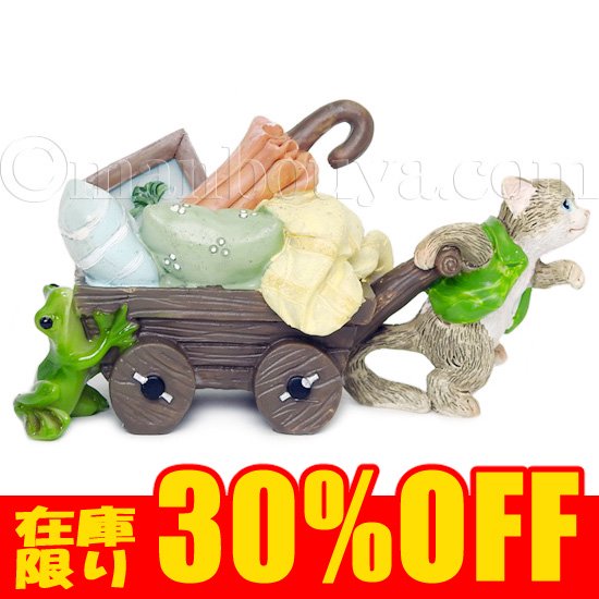 セール30%OFF】ネコとカエルの置物 動物 ミニチュア オーナメント インテリア雑貨 猫と蛙と荷車 - 海の雑貨・水族館グッズ・動物ぬいぐるみ通販ショップ  まんぼう屋ドットコム