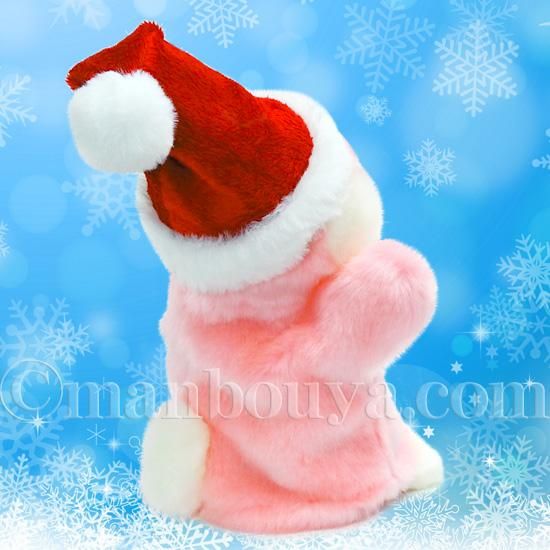 クリスマス ぬいぐるみ うさぎ 動物 ハンドパペット キュート