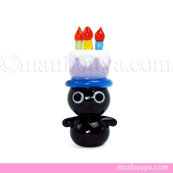 黒猫 ケーキ ミニチュア ガラス細工 置物 飾り オーナメント ケーキハットネコ フォーカート