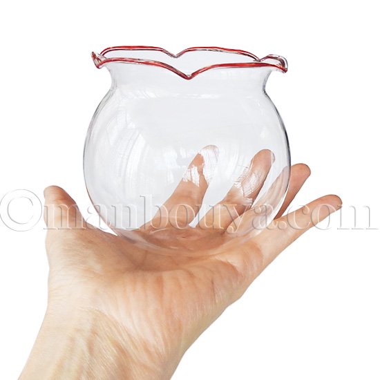 ミニ 金魚鉢 ガラス ディスプレイセット 浮き玉セット ベーシック - 海 