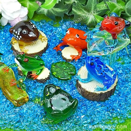 カエルカップル　ガラス細工　ミニチュア カエルカップル ガラス細工 ミニチュア カエルカップル ガラス