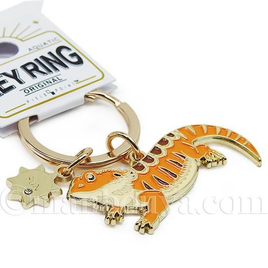 フトアゴヒゲトカゲ グッズ 爬虫類 キーホルダー おしゃれ 金属 リアル