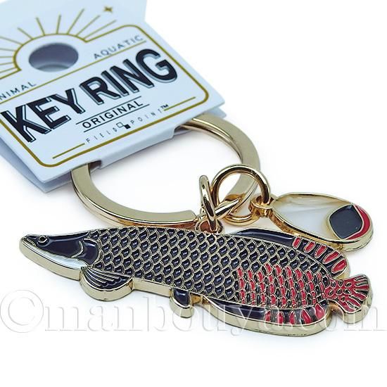ピラルク グッズ 魚 キーホルダー おしゃれ 金属 リアル