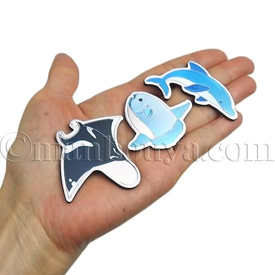 海の生き物 グッズ 水族館お土産 エッチングダイカットマグネット