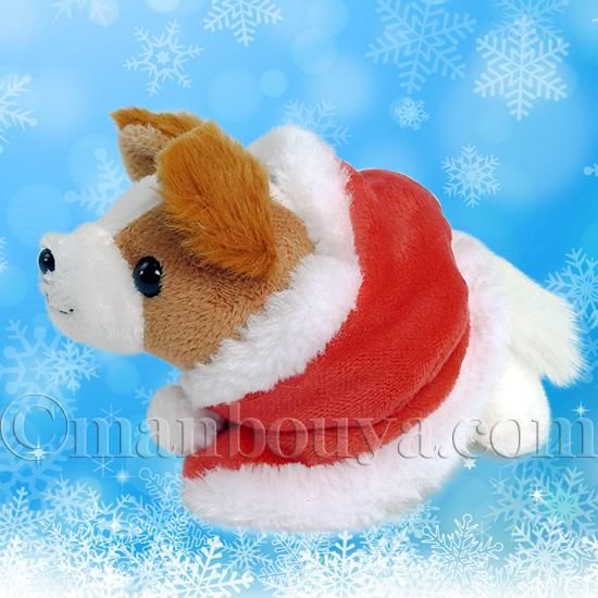 クリスマス ぬいぐるみ 犬 パピヨン サンタフードマント Little