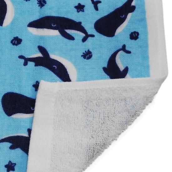 kontex ガーゼタオル クジラ イルカ イルカ クジラ グッズ 海の生き物 ハンドタオル 日本製 ガーゼ