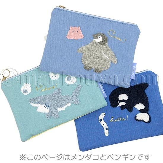 ペンギン グッズ 雑貨 かわいい ポーチ バッグ 刺繍 小物入れ