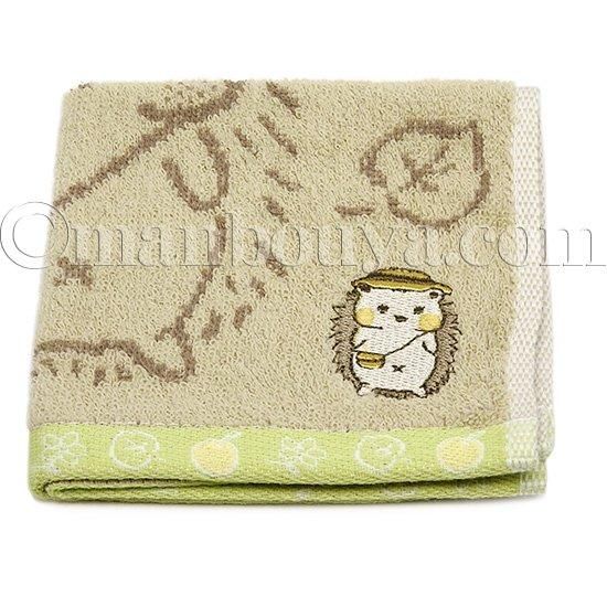 ハリネズミ グッズ 動物 ミニタオル 25×25cm キッズ 子供