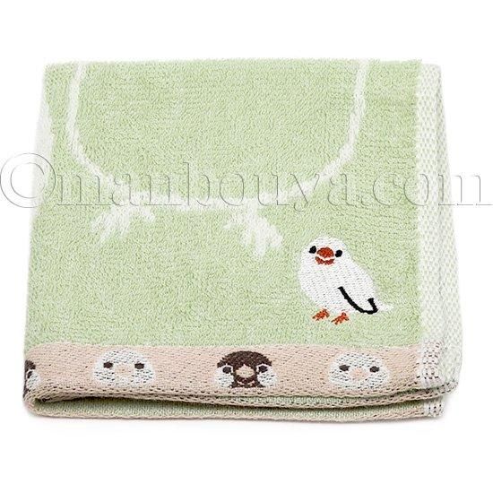 文鳥 グッズ 雑貨 ミニタオル 25×25cm シュガーフェイス