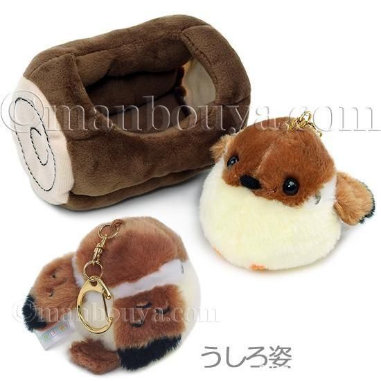 すずめ ぬいぐるみ スズメ 切り株 ディスプレイ セット AMUFUN