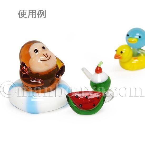 海 雑貨 ミニチュア ガラス細工 ディスプレイ 小物 浮き輪 白 青