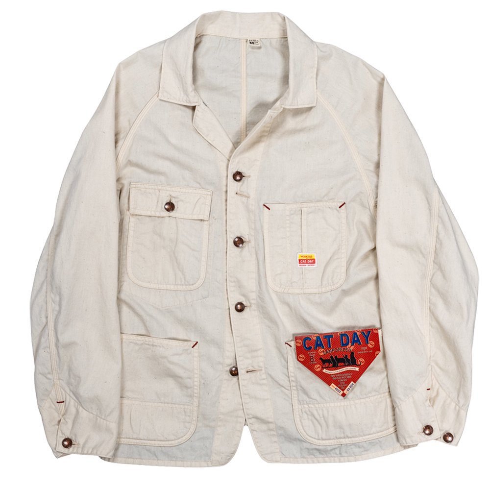 WORKERS K&TH / CAT DAY Coverall, 6 oz White Denim