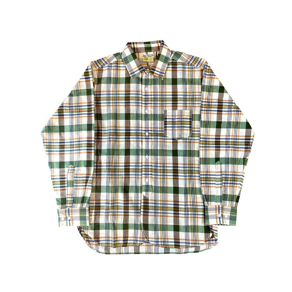 WORKERS K&TH /  Square Collar Shirt,India Madras Orange