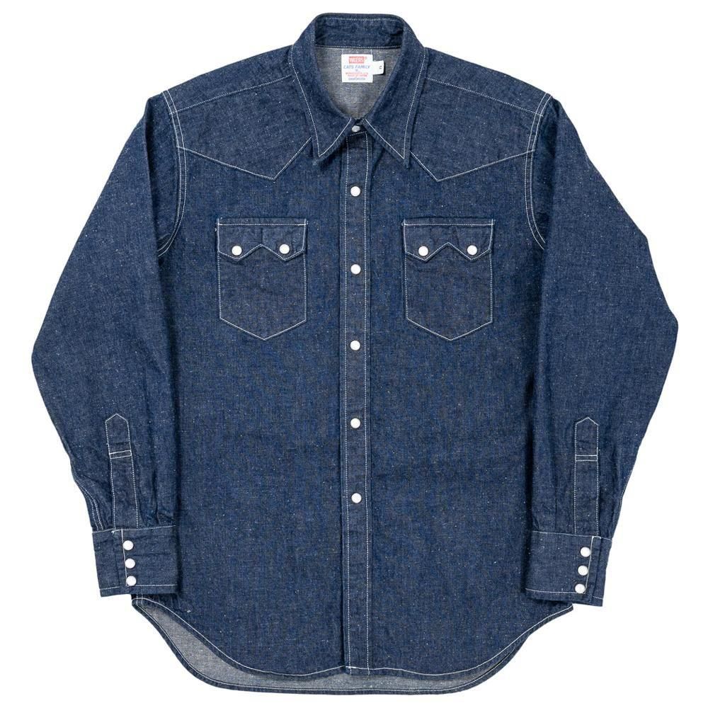 WORKERS K&TH / Cats Family Western Shirt, 9.5 oz Indigo Denim, OW