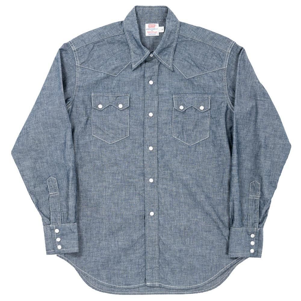 WORKERS K&TH / Cats Family Western Shirt, Chambray